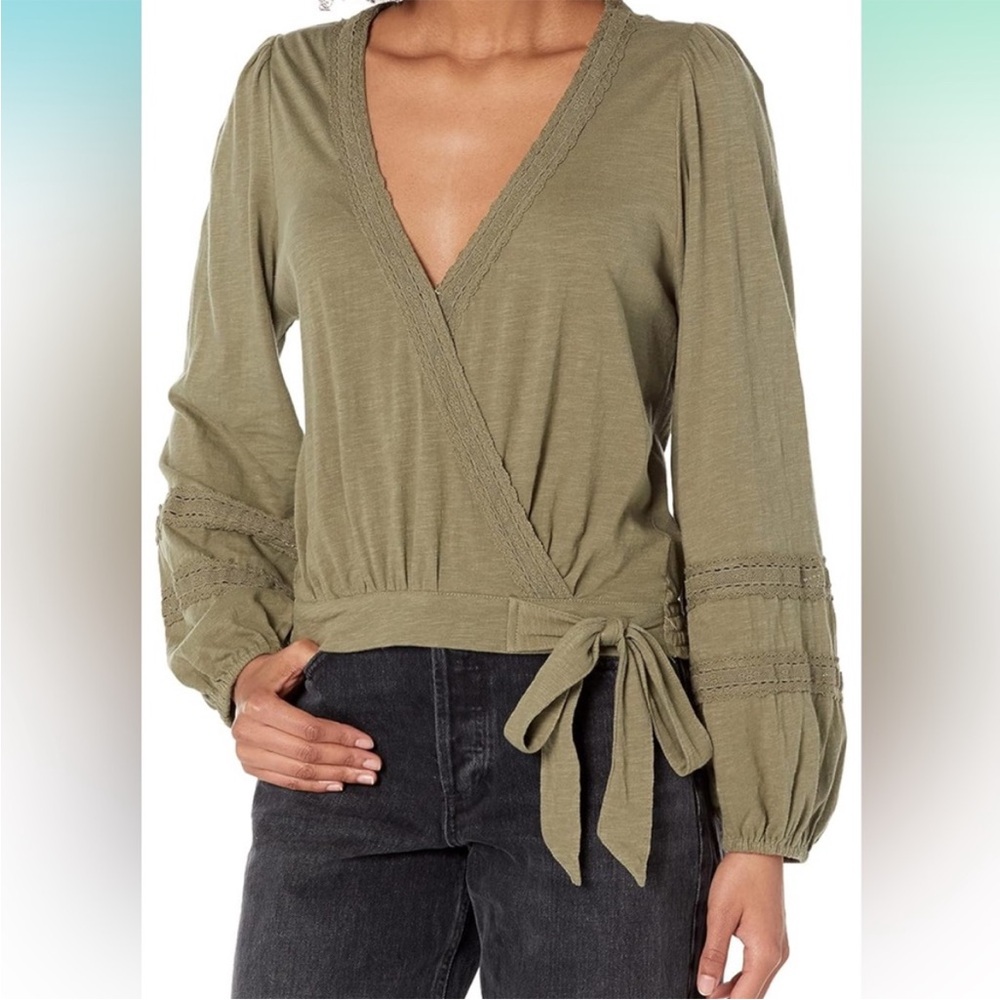 NWOT Olive Green Lucky Brand lace blouse